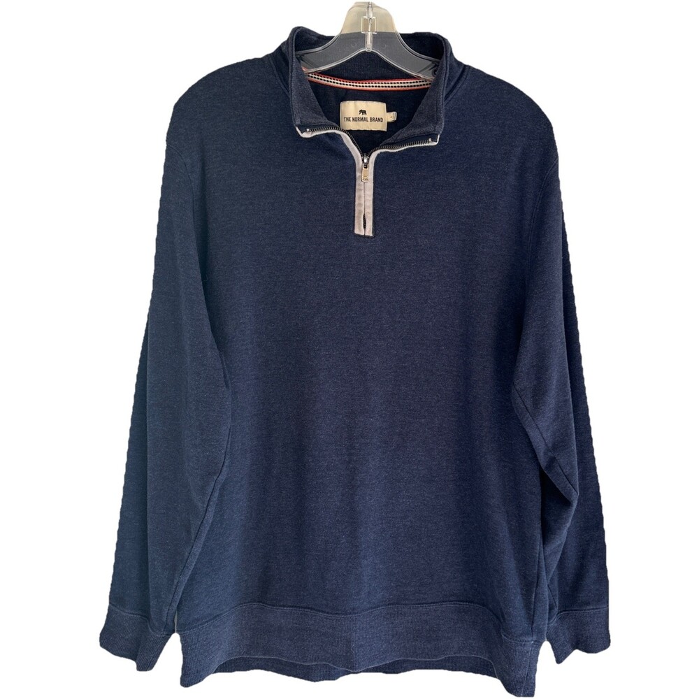 The Normal Brand 1/4 Zip Men L Blue Casual Gorpcore Hike Camp Outdoor Active - Picture 2 of 7